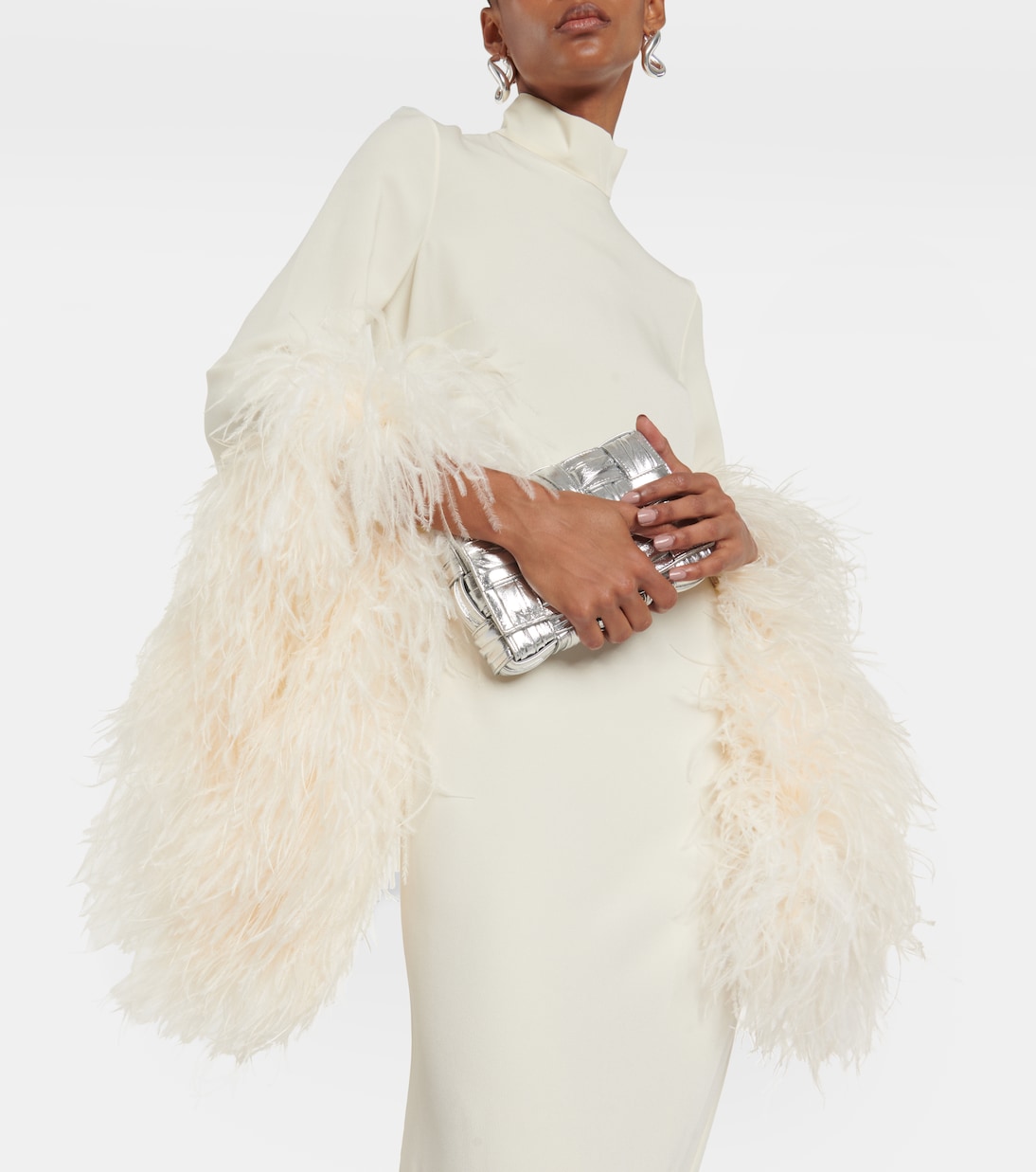 Robe midi Del Rio à plumes | Taller Marmo