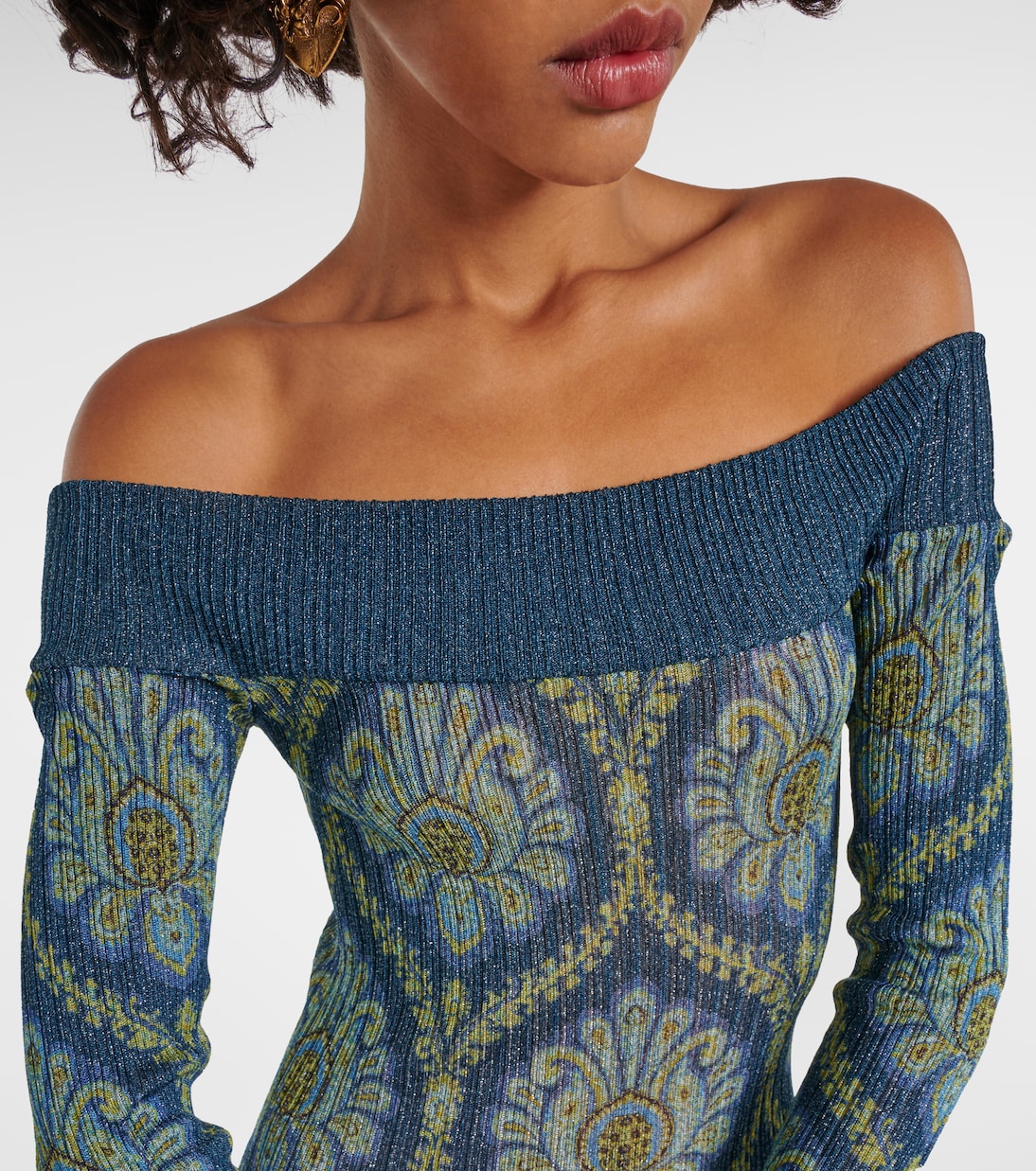 Bedrucktes Off-Shoulder-Midikleid | Etro