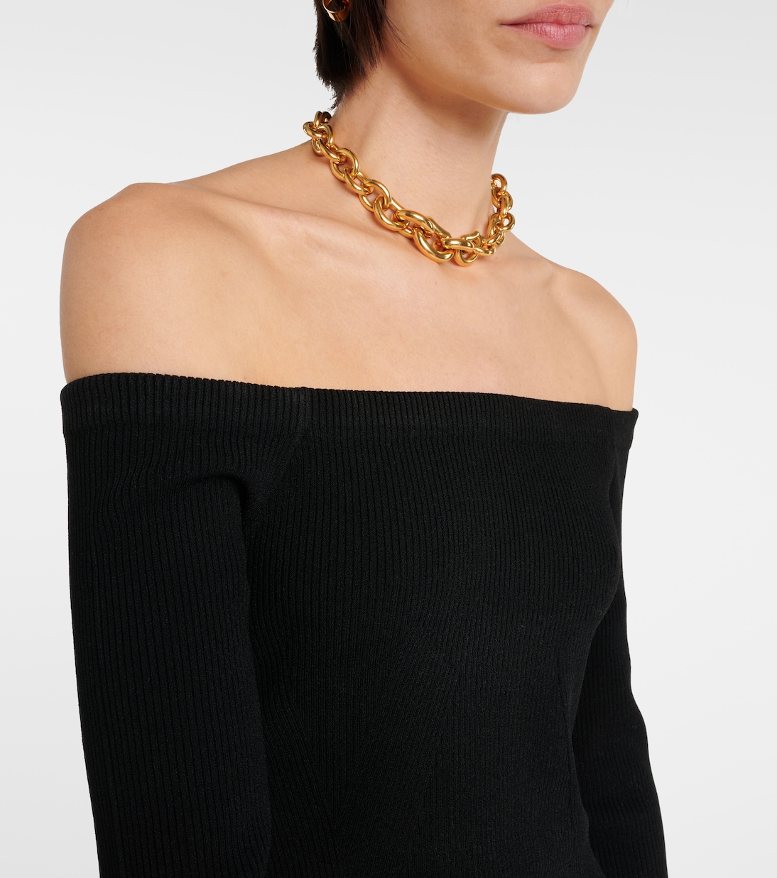 Off-Shoulder-Pullover Derick aus Rippstrick | Veronica Beard