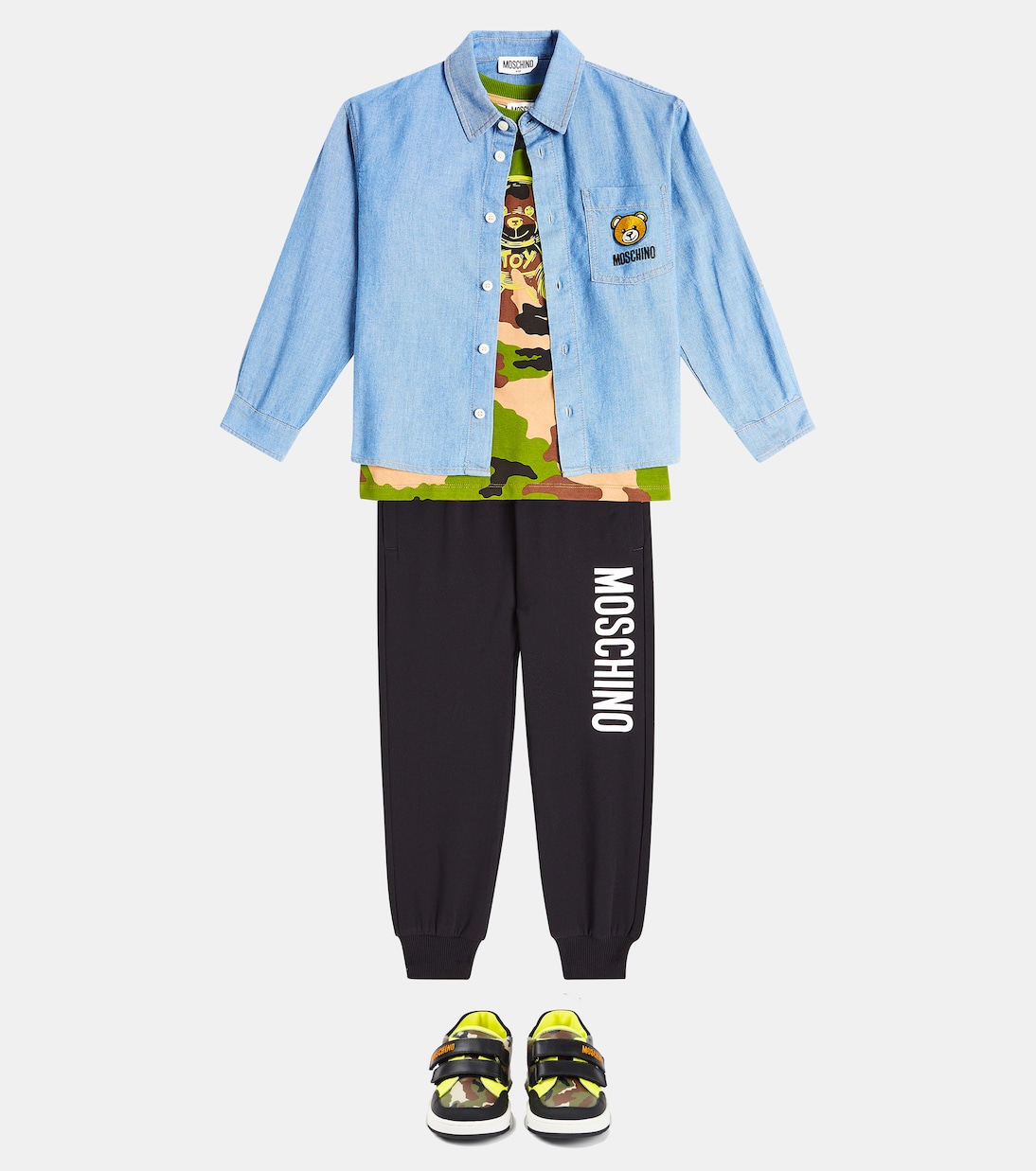 Camouflage leather sneakers | Moschino Kids