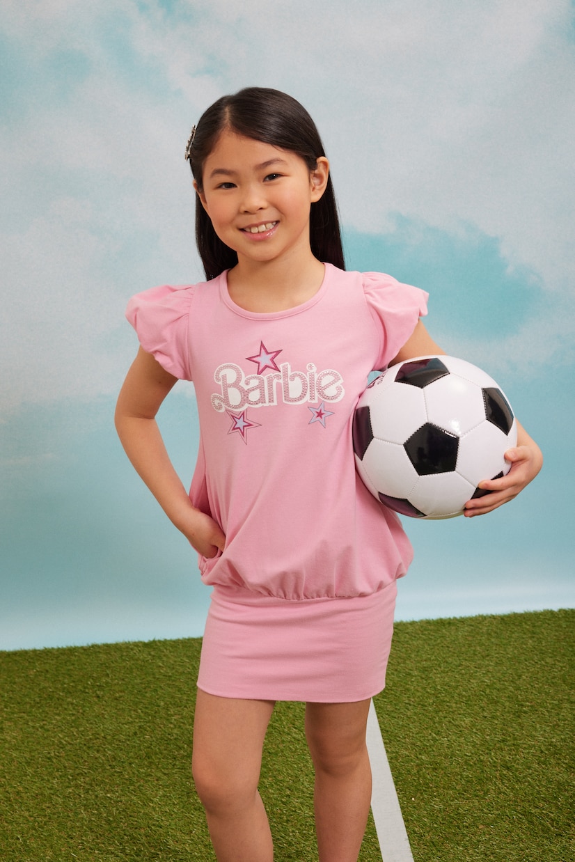 x Barbie® embellished cotton-blend dress | Monnalisa