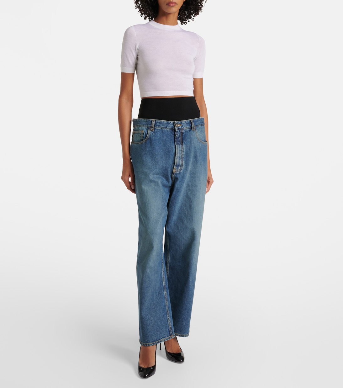 Top cropped de cachemir | Alaïa