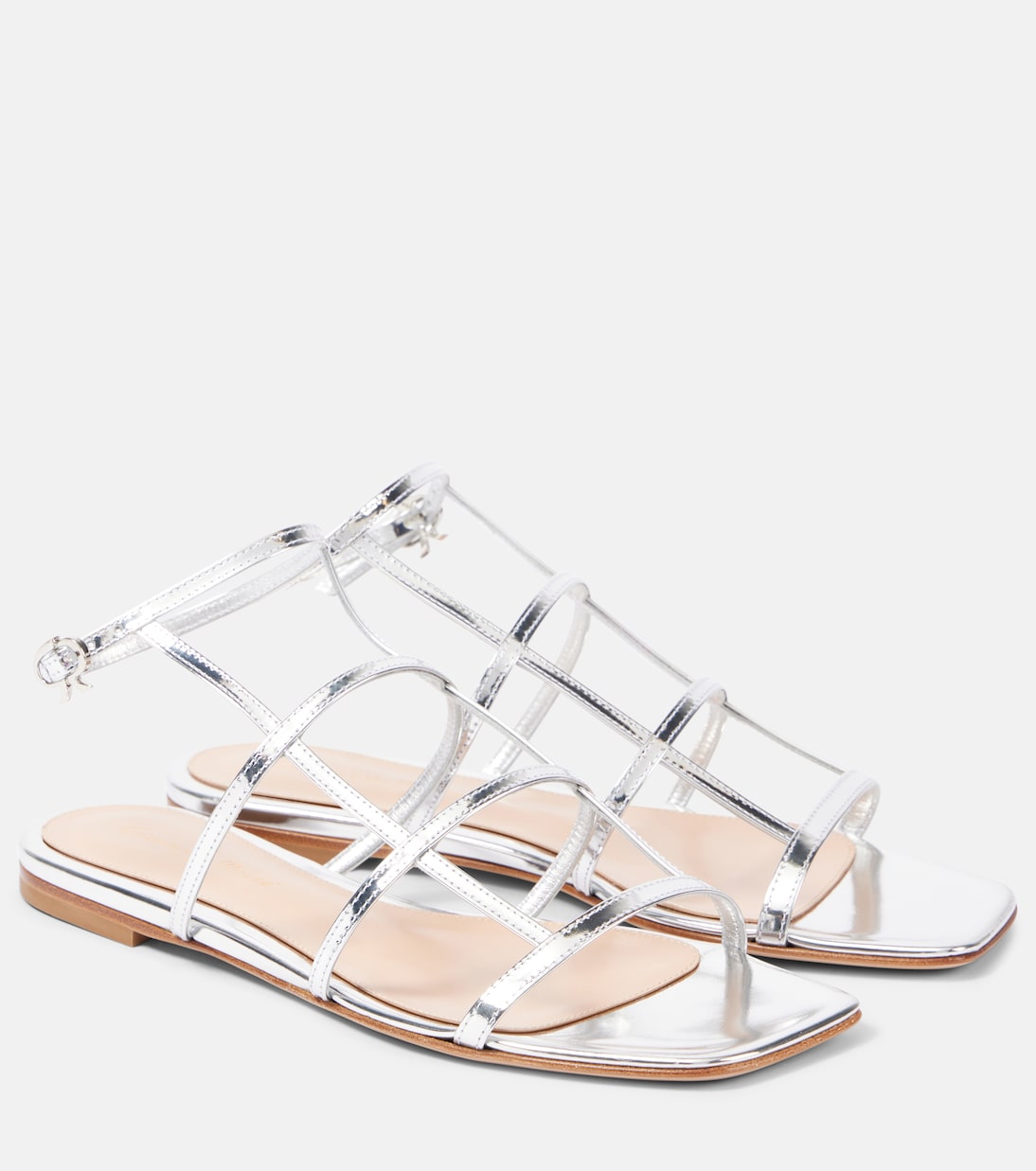 Sandalen aus Metallic-Leder | Gianvito Rossi