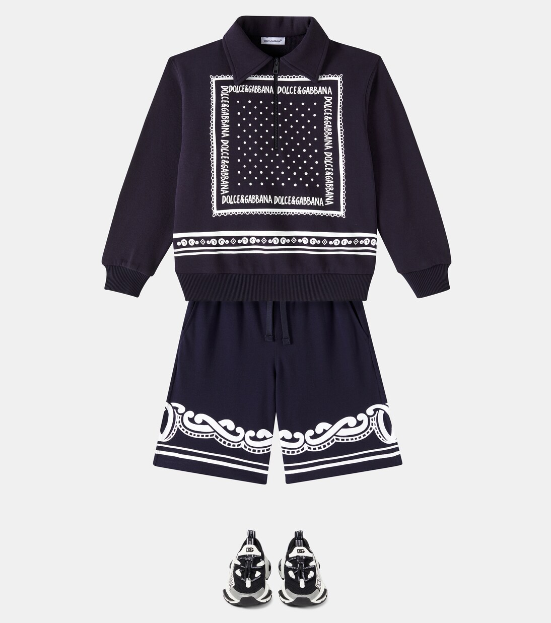 Bandana cotton piqué shorts | Dolce&Gabbana Kids