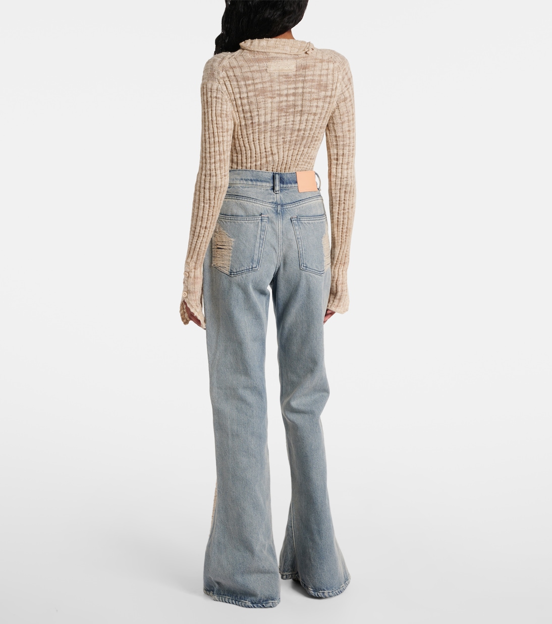 Distressed high-rise bootleg jeans | Acne Studios