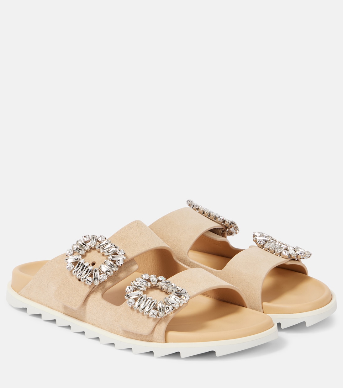 Verzierte Sandalen Slidy Viv' aus Veloursleder | Roger Vivier