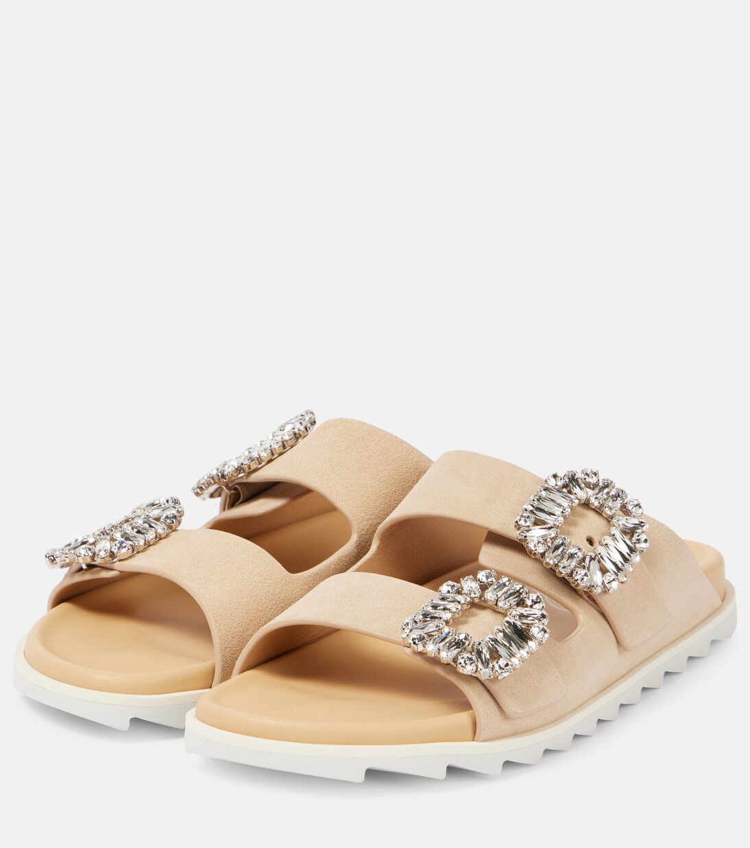 Verzierte Sandalen Slidy Viv' aus Veloursleder | Roger Vivier