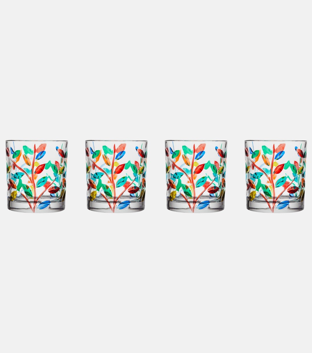 Floral set of 4 crystal tumblers | Les-Ottomans