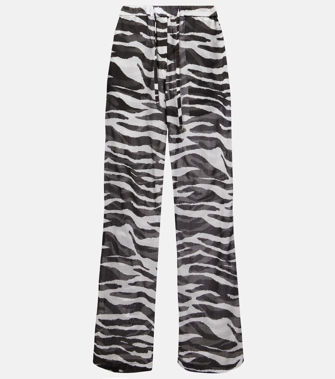 Zebra-print cotton muslin wide-leg pants | The Attico