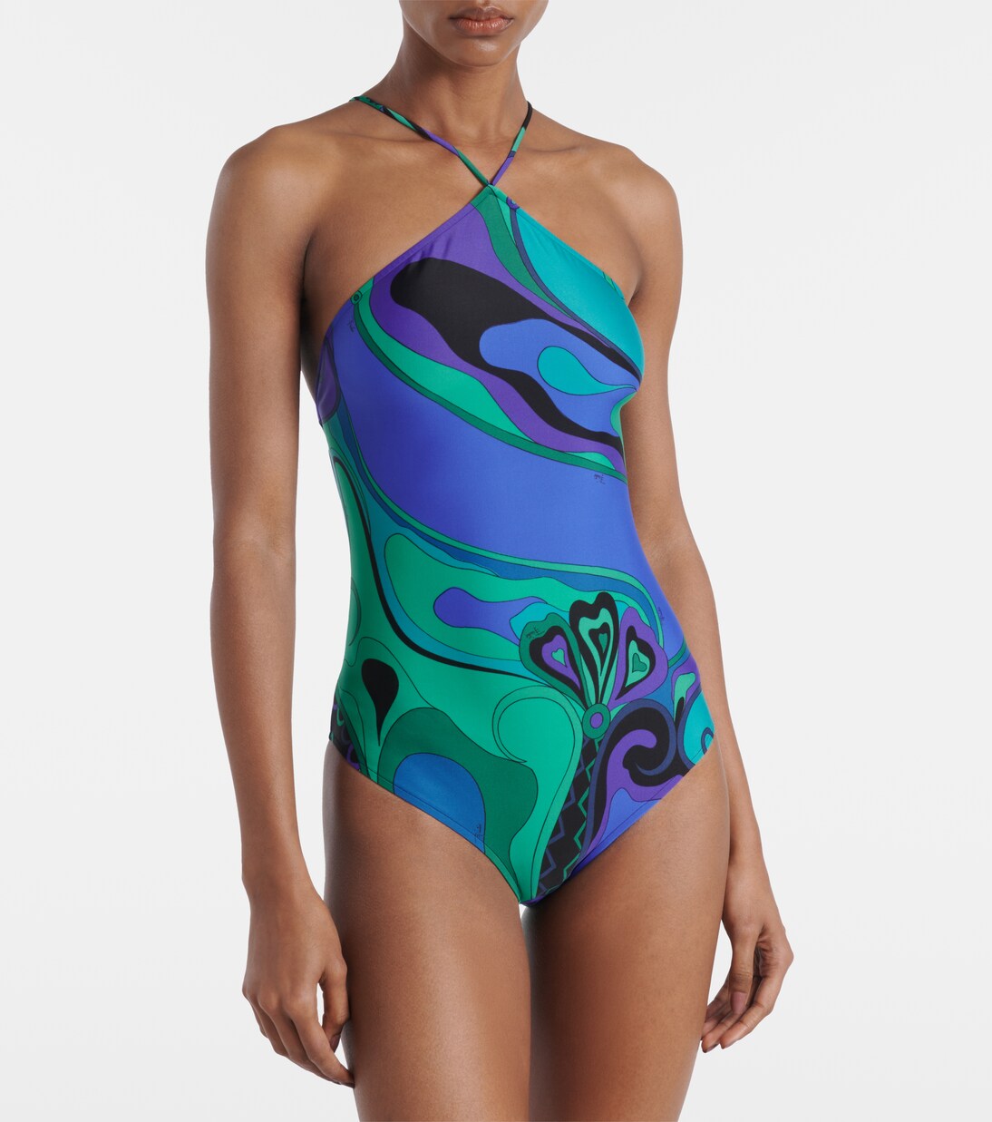 Costume intero Orchidee con scollo all’americana  | Pucci