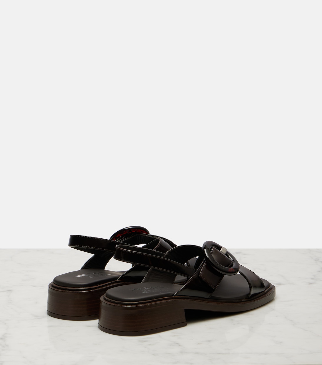 Leather slingback sandals | Prada