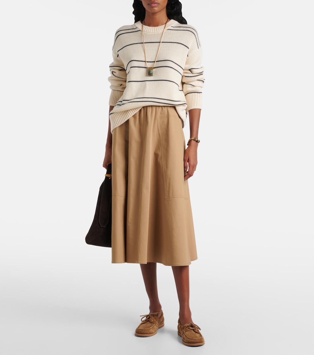 Falda midi en mezcla de algodón | Vince