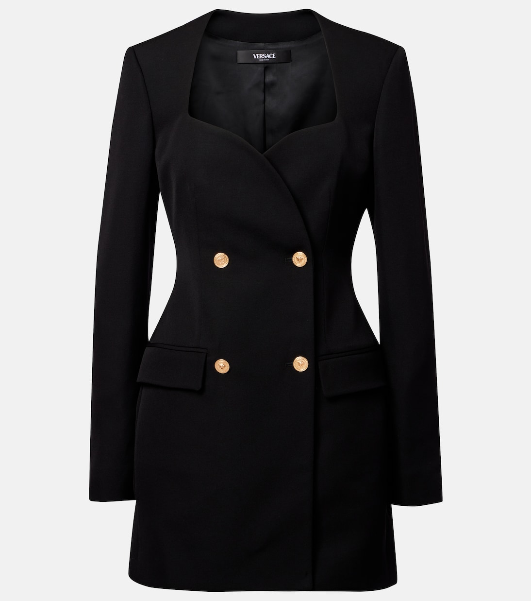 Double-breasted wool minidress | Versace