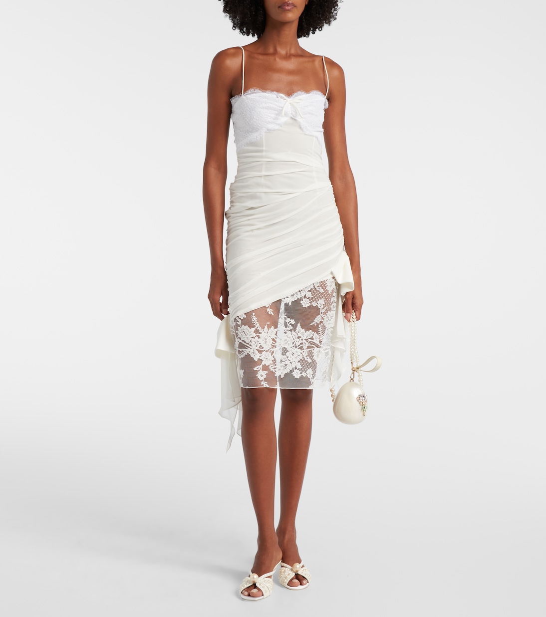 Verzierte Pantoletten Siva 50 aus Satin | Jimmy Choo