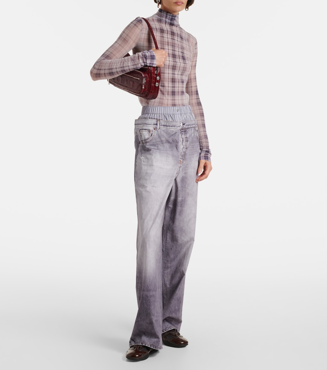 Printed cotton poplin wide-leg pants | Acne Studios
