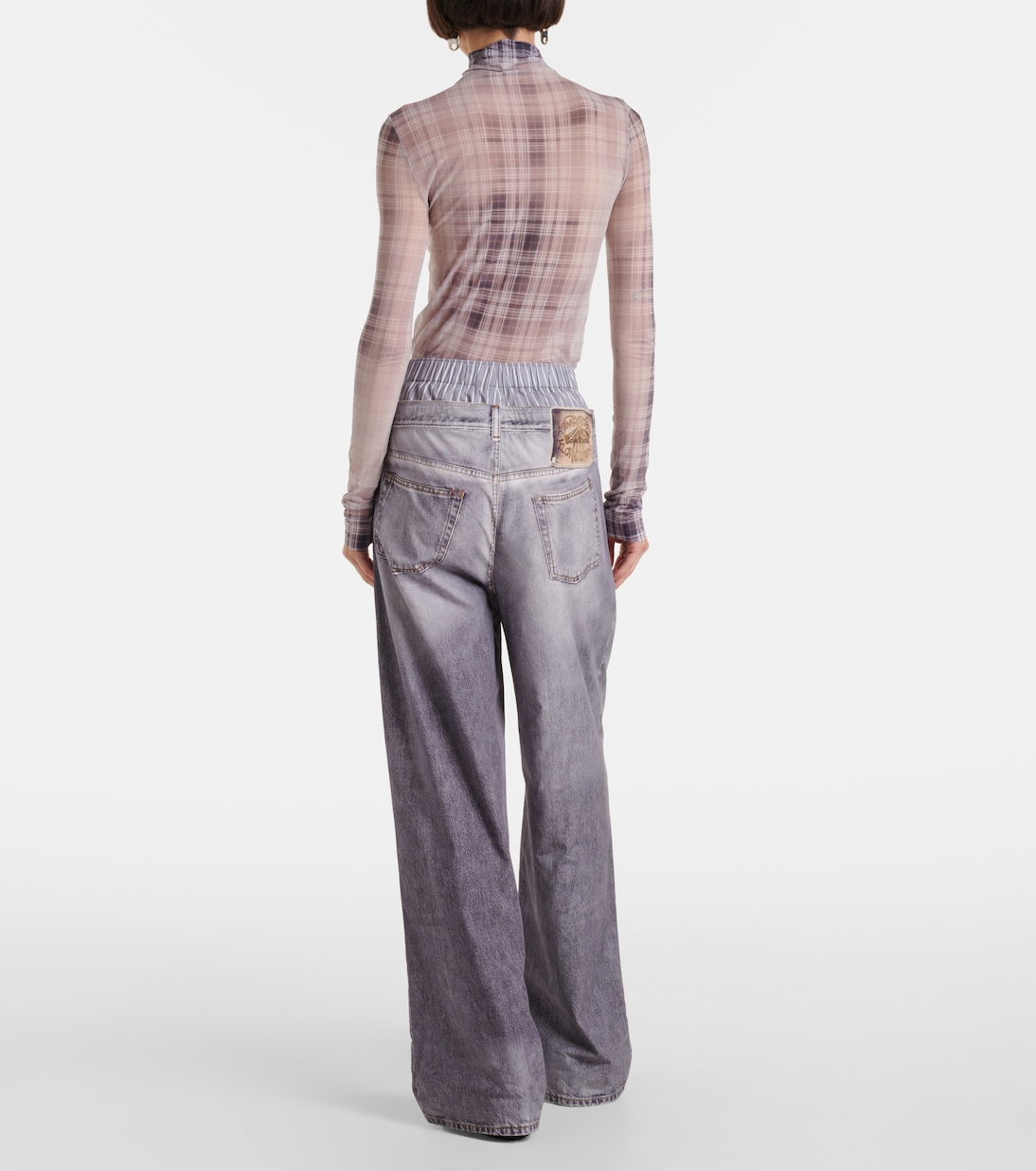 Printed cotton poplin wide-leg pants | Acne Studios