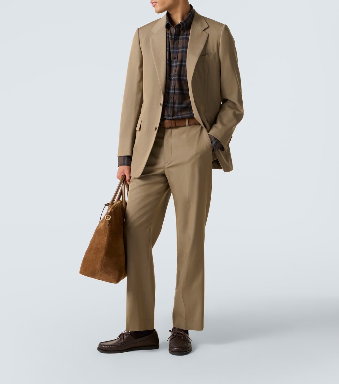 Checked cotton flannel shirt | Sunspel