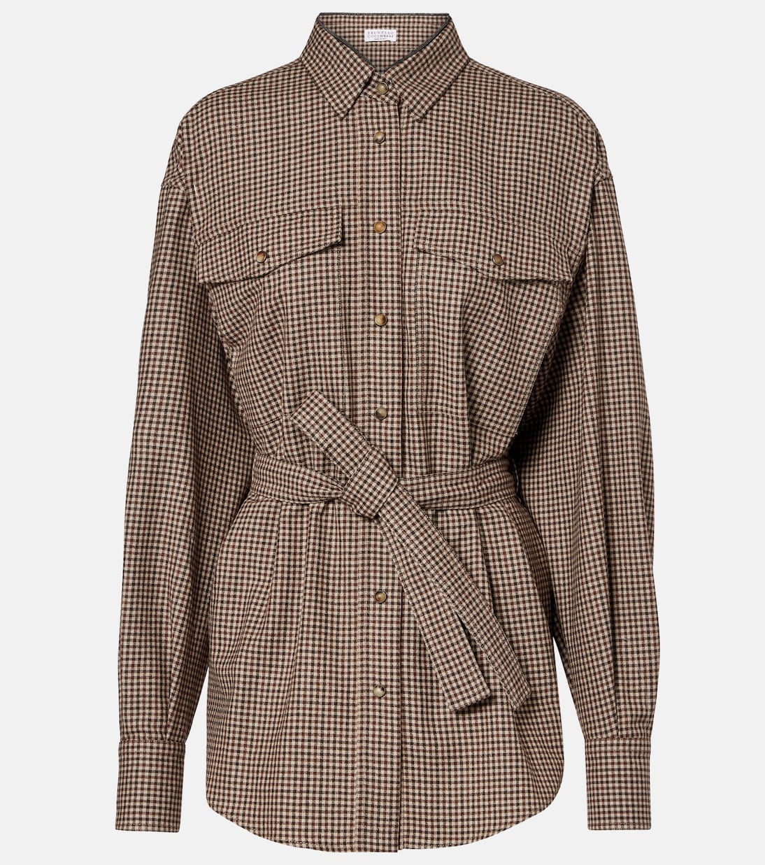 Checked virgin wool overshirt | Brunello Cucinelli
