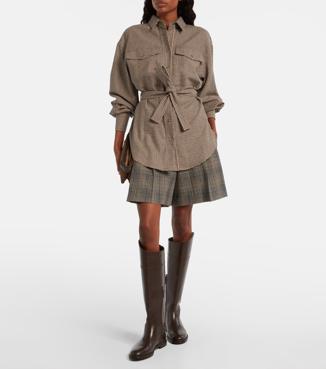 Checked virgin wool overshirt | Brunello Cucinelli