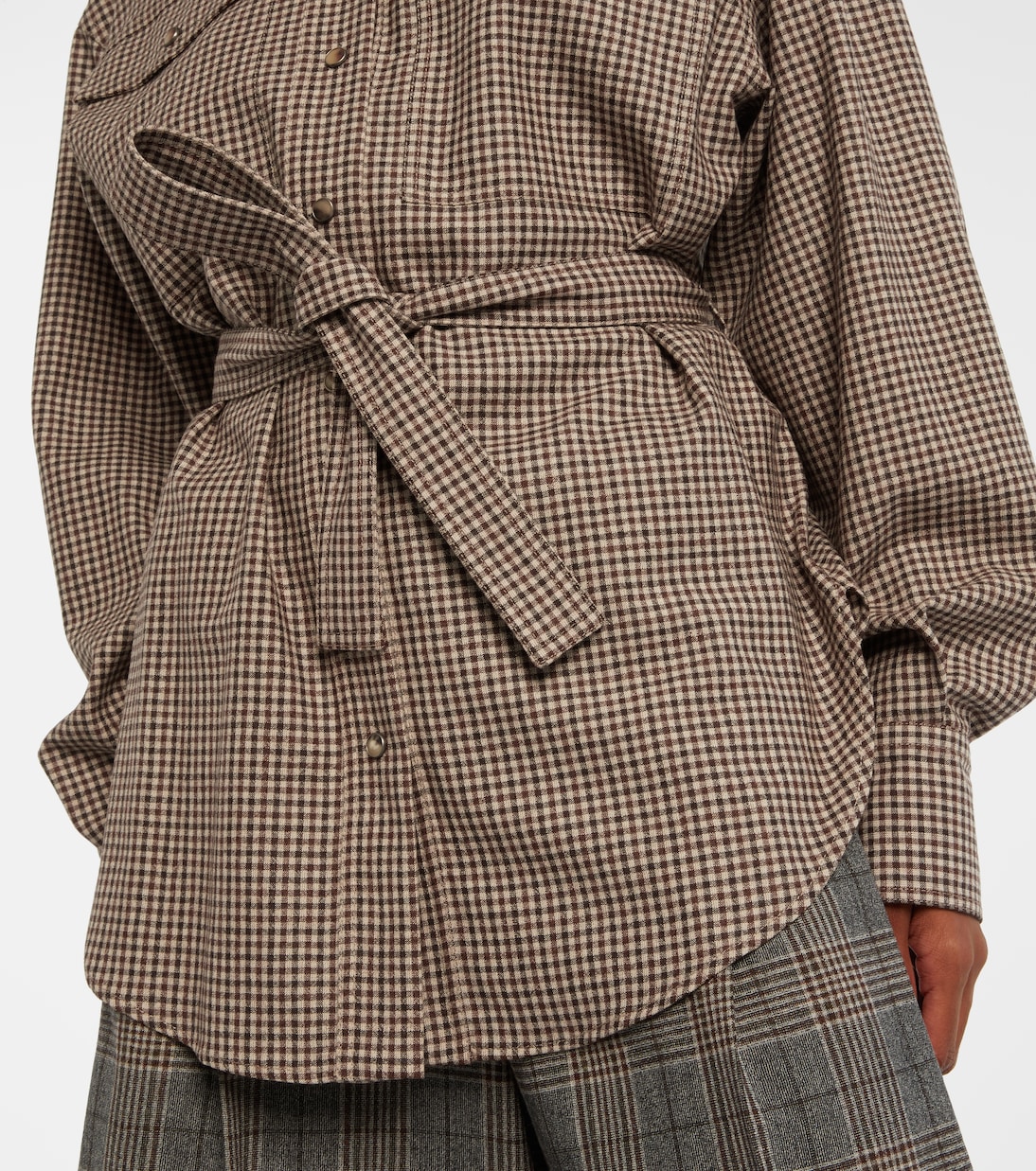 Checked virgin wool overshirt | Brunello Cucinelli