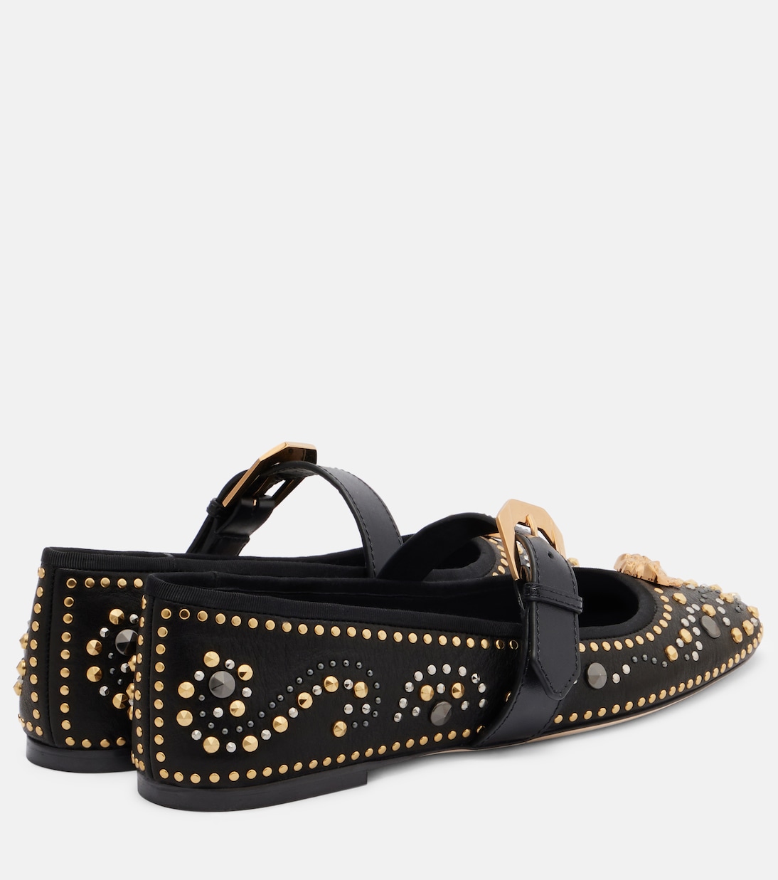 La Medusa leather Mary Jane flats | Versace