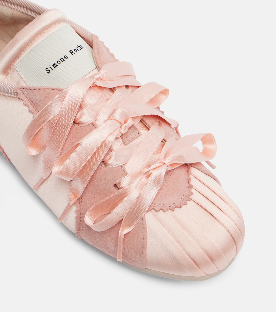 Ballerina Grip satin and suede sneakers | Simone Rocha