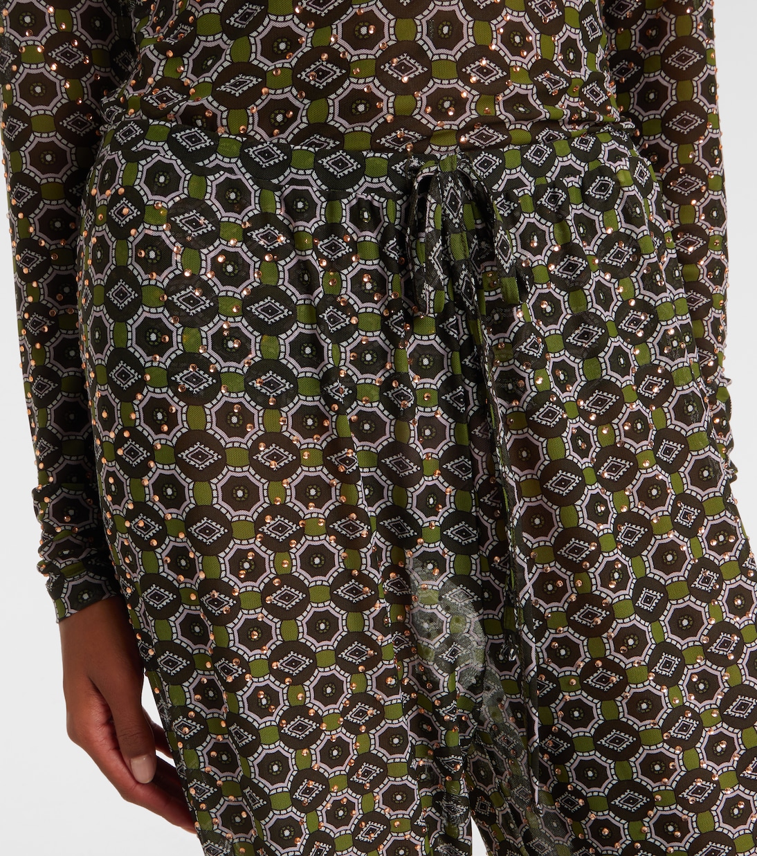 Bedruckte Hose aus Jersey mit Kristallen | Dries Van Noten