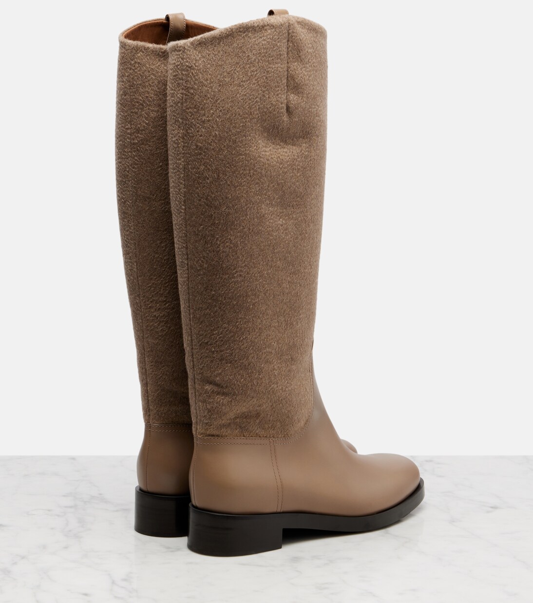 Cashmere and leather knee-high boots | Max Mara