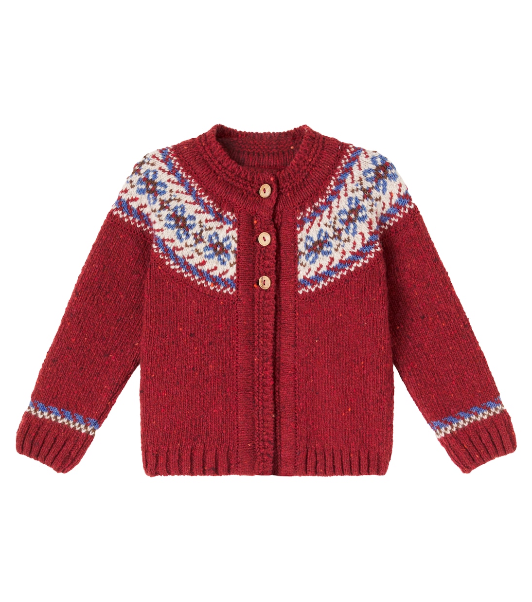 Intarsia wool-blend cardigan  | La Coqueta