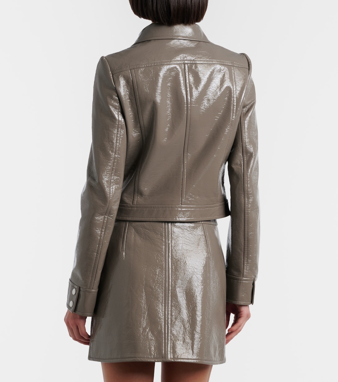 Bestickte Cropped-Jacke aus Vinyl | Courrèges