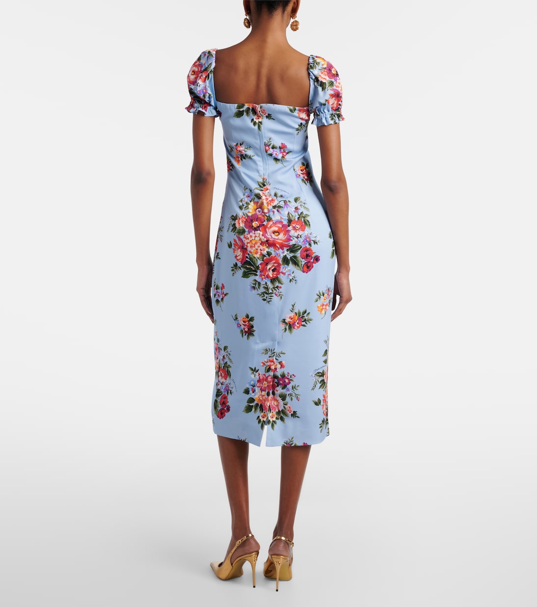 Bedrucktes Midikleid aus einem Seidengemisch | Dolce&Gabbana