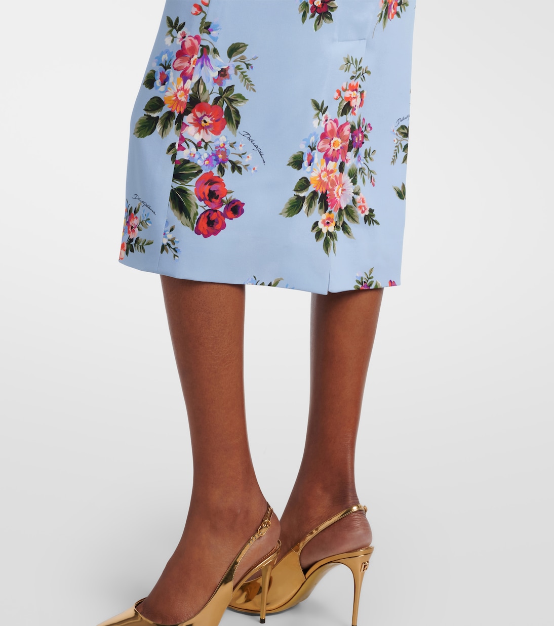 Bedrucktes Midikleid aus einem Seidengemisch | Dolce&Gabbana