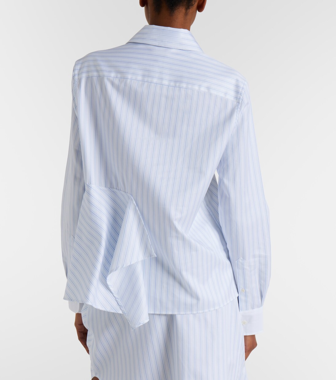 Striped asymmetric cotton poplin shirt | JW Anderson