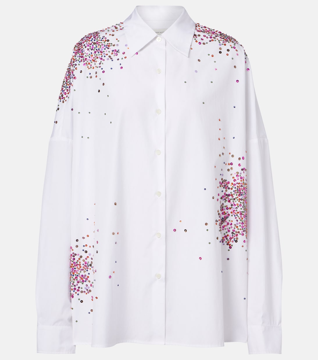 Oversized sequined cotton shirt | Dries Van Noten