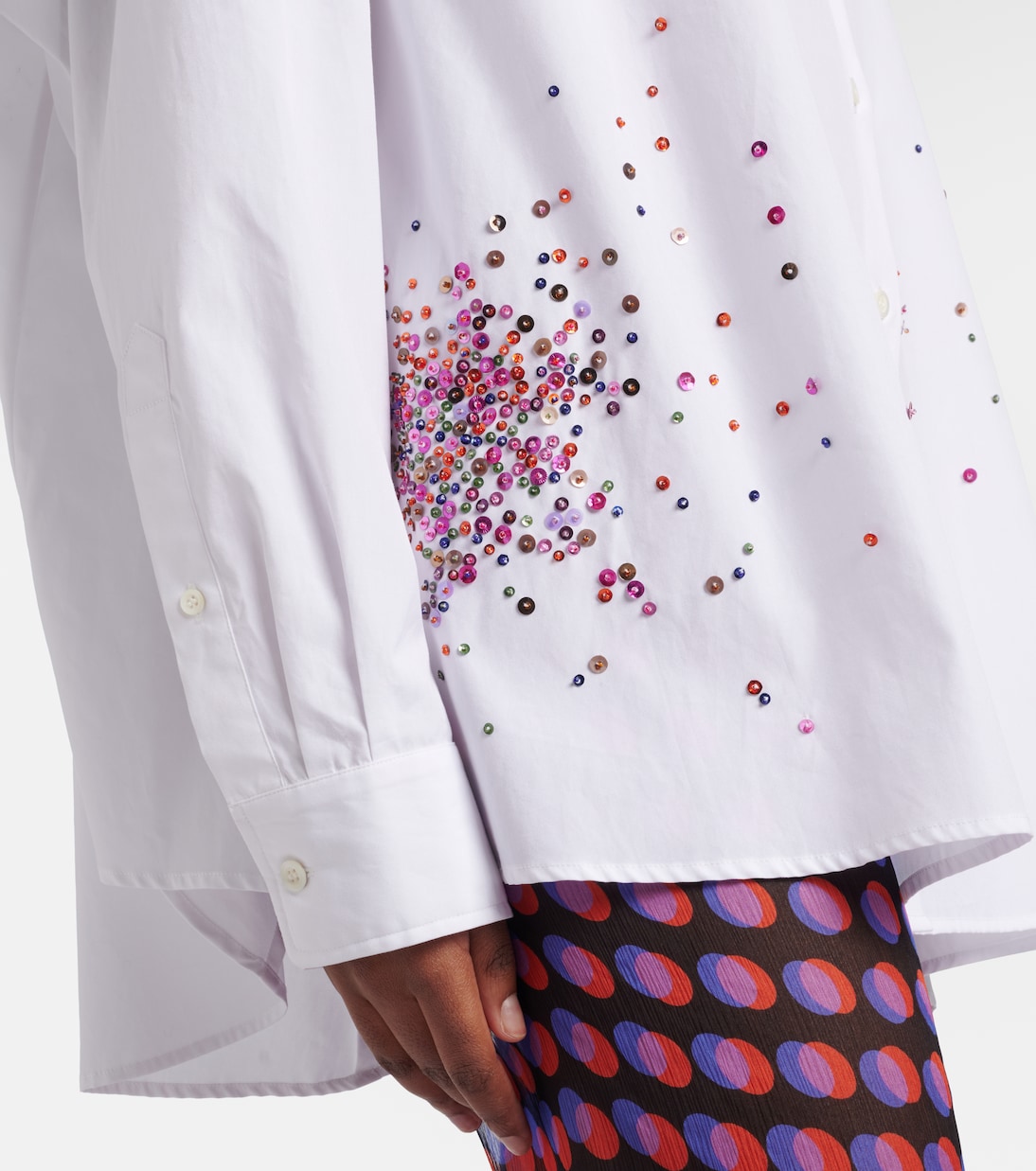 Oversized sequined cotton shirt | Dries Van Noten