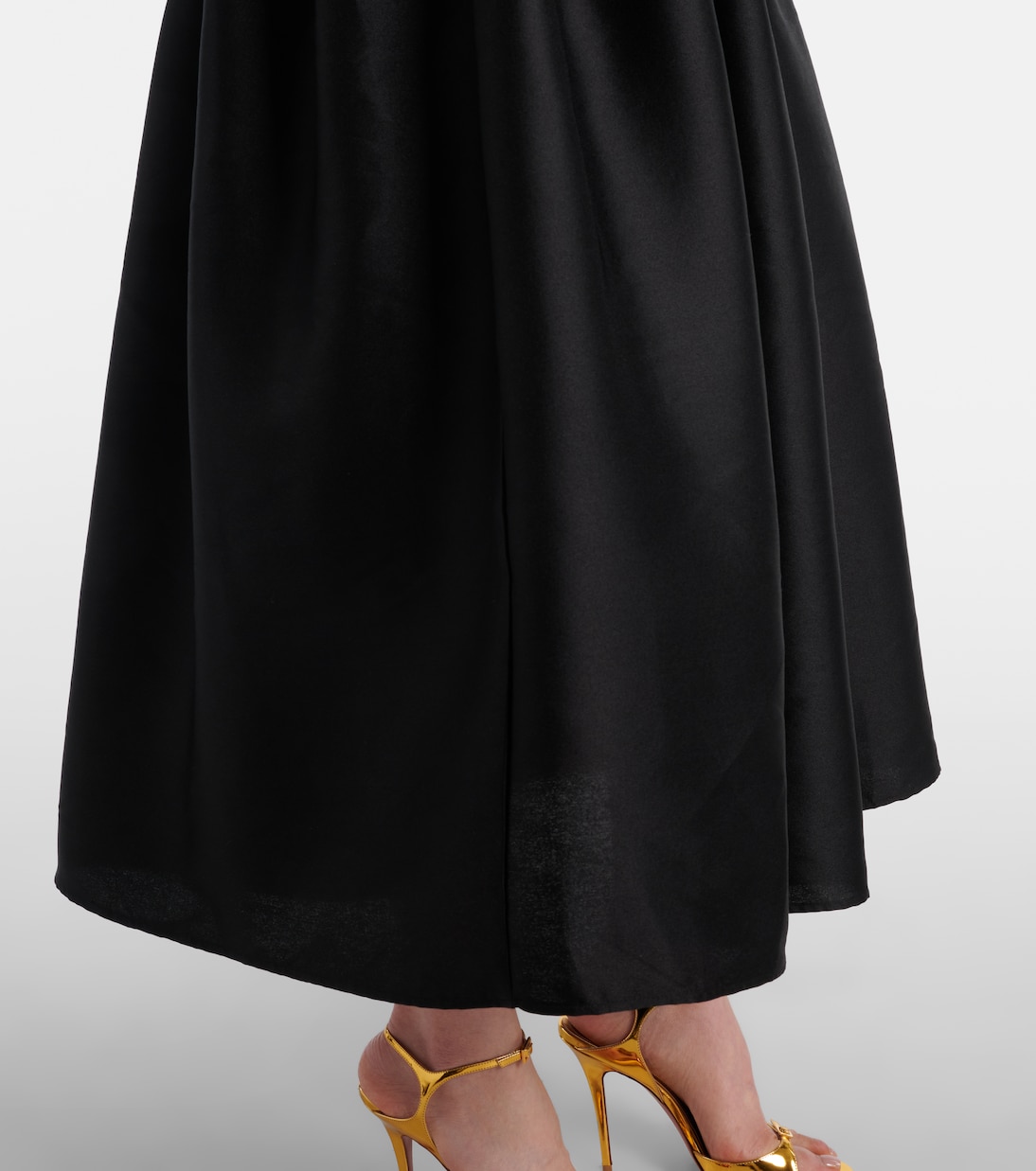 Belted keyhole cutout taffeta midi dress | Self-Portrait