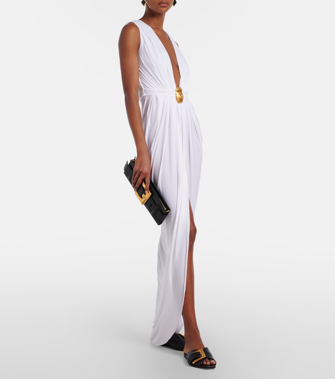 Embellished jersey maxi dress | Balmain