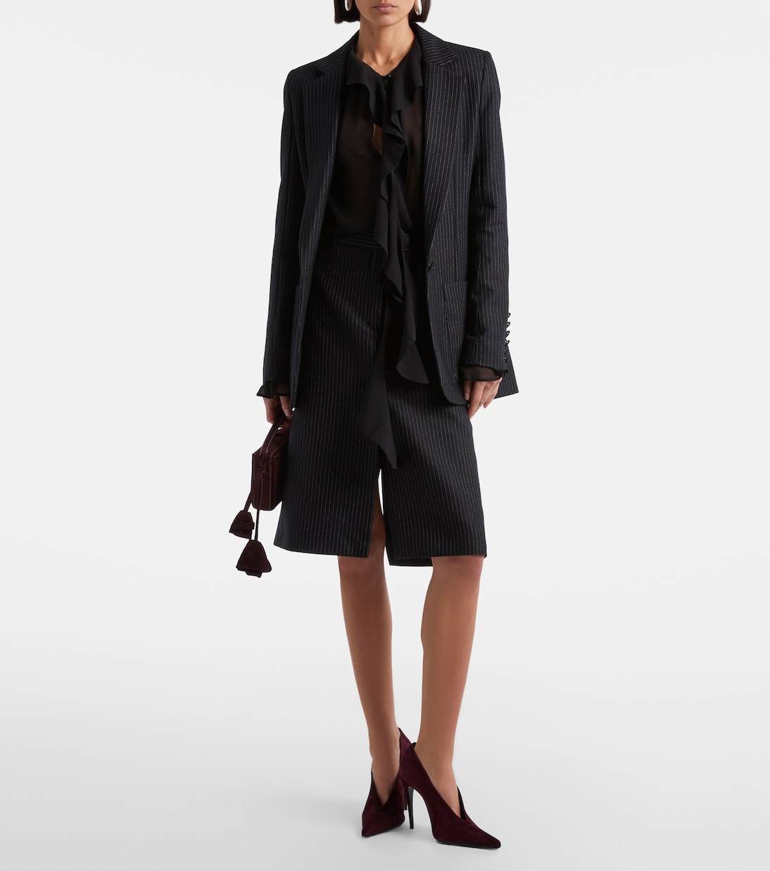 Pinstripe wool-blend blazer | Nina Ricci
