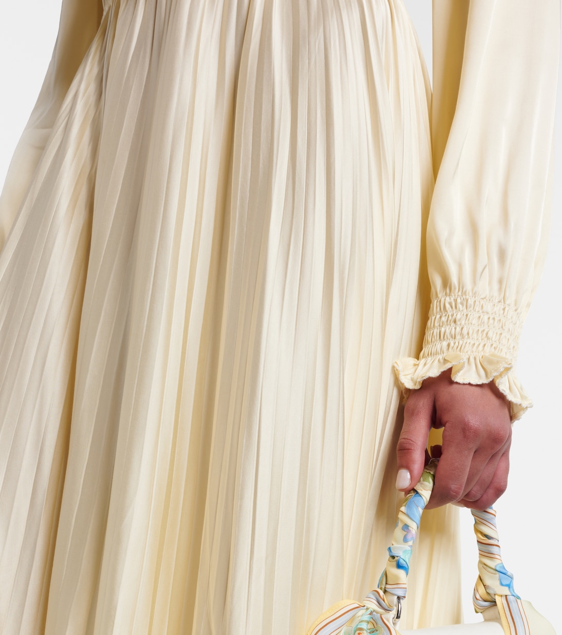 Midikleid aus Satin mit Spitze | Self-Portrait