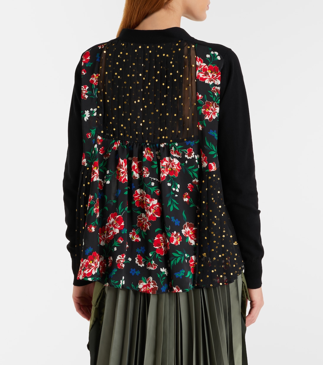 Printed cotton cardigan | Sacai