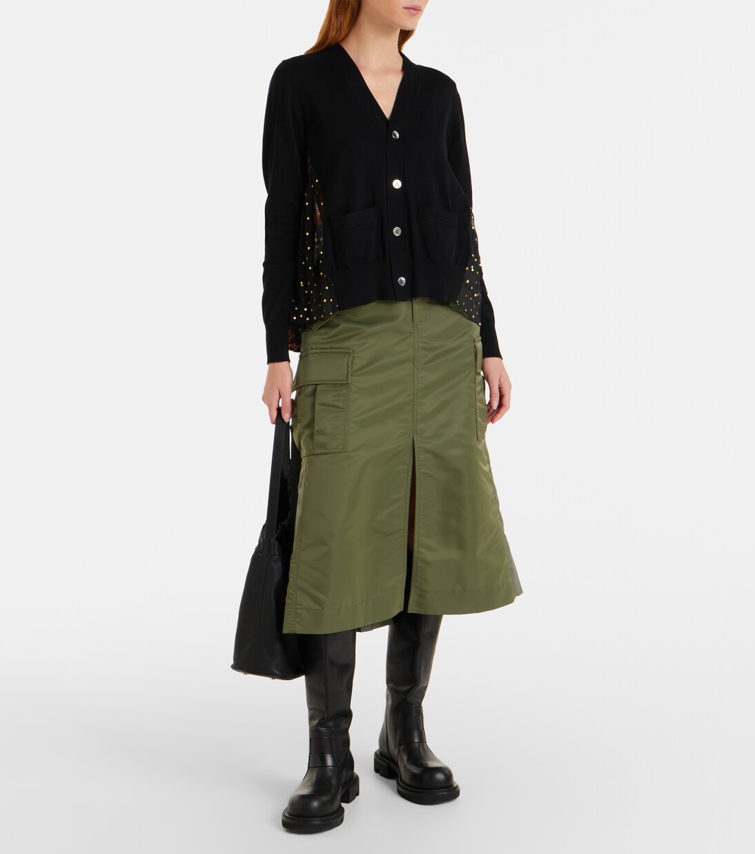 Printed cotton cardigan | Sacai