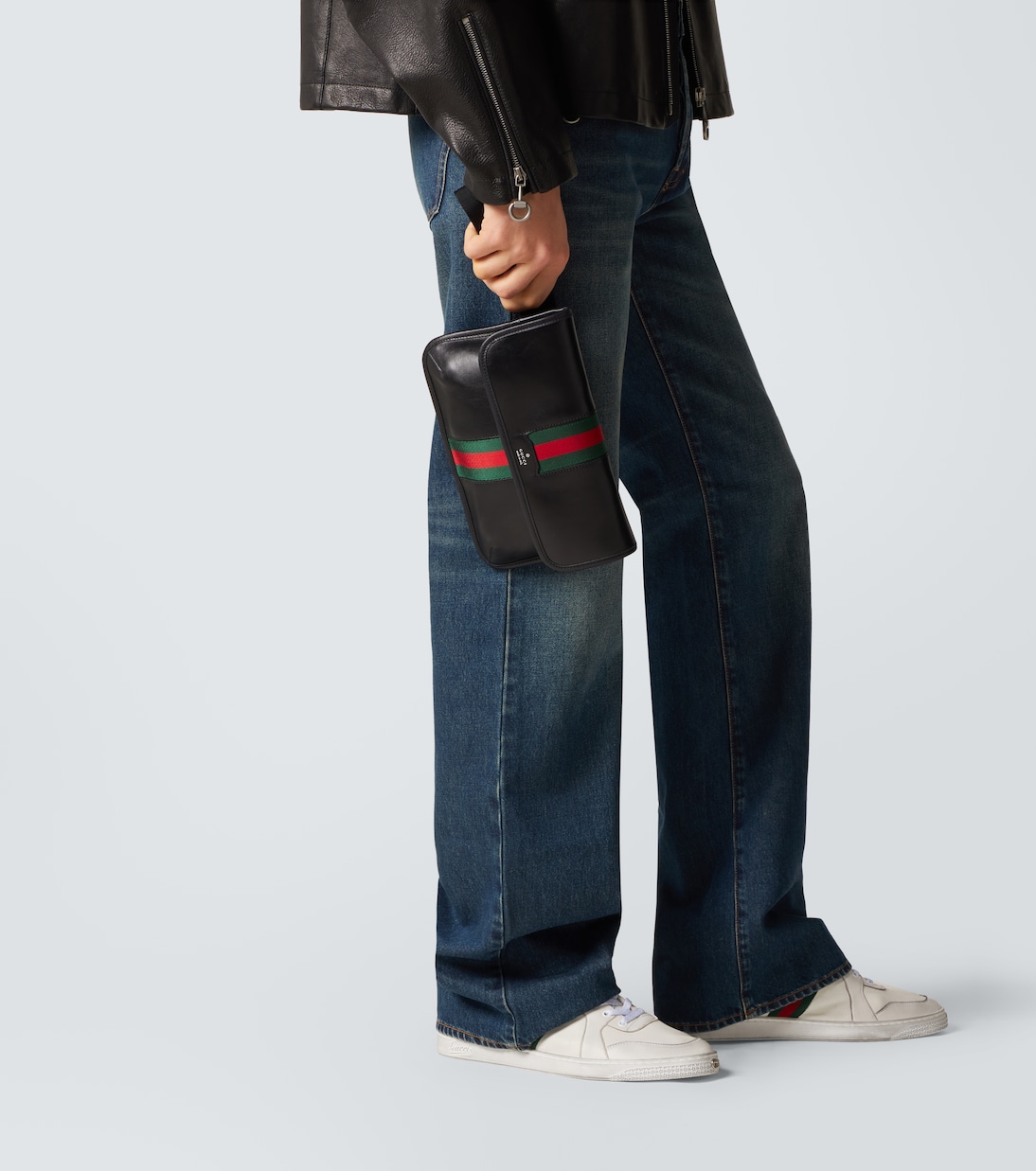 Web Trademark Small leather belt bag | Gucci