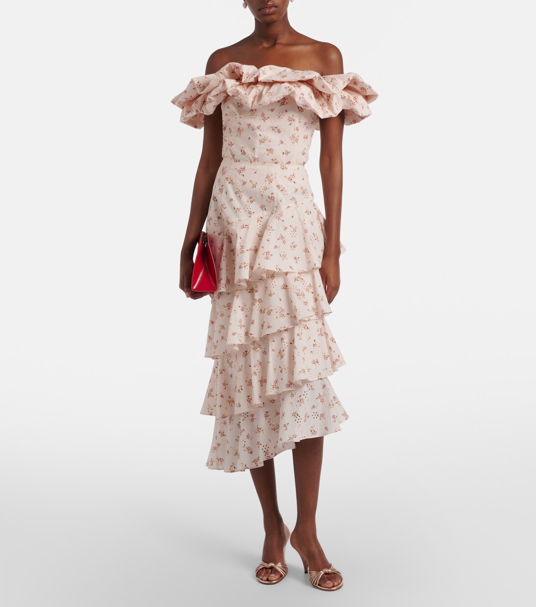 Dalia floral off-shoulder cotton top | Markarian