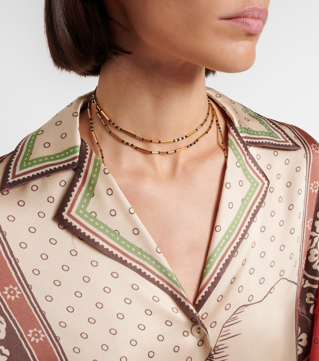 Alberta printed silk satin shirt | Alémais