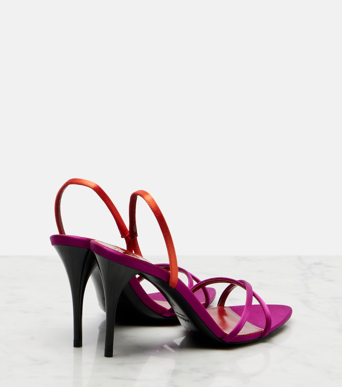 Justify crêpe satin slingback sandals | Saint Laurent