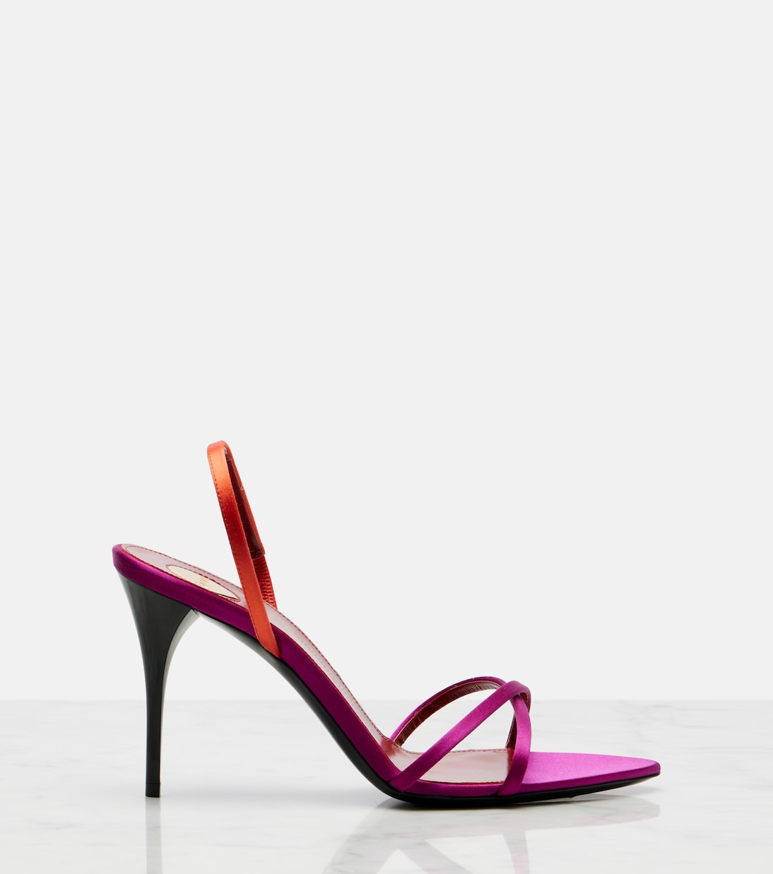 Justify crêpe satin slingback sandals | Saint Laurent