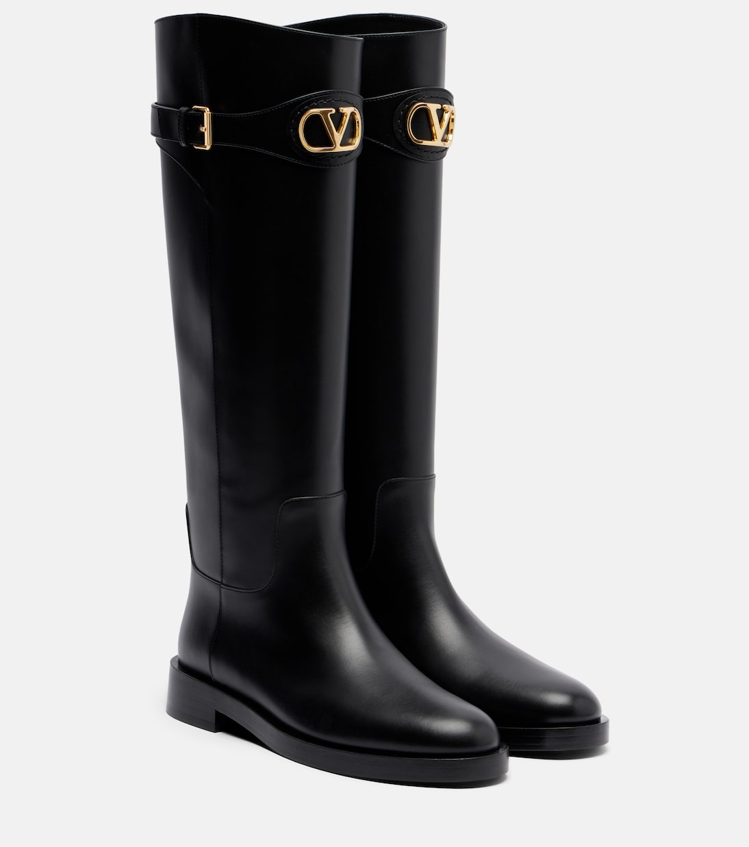 VLogo leather knee-high boots | Valentino Garavani
