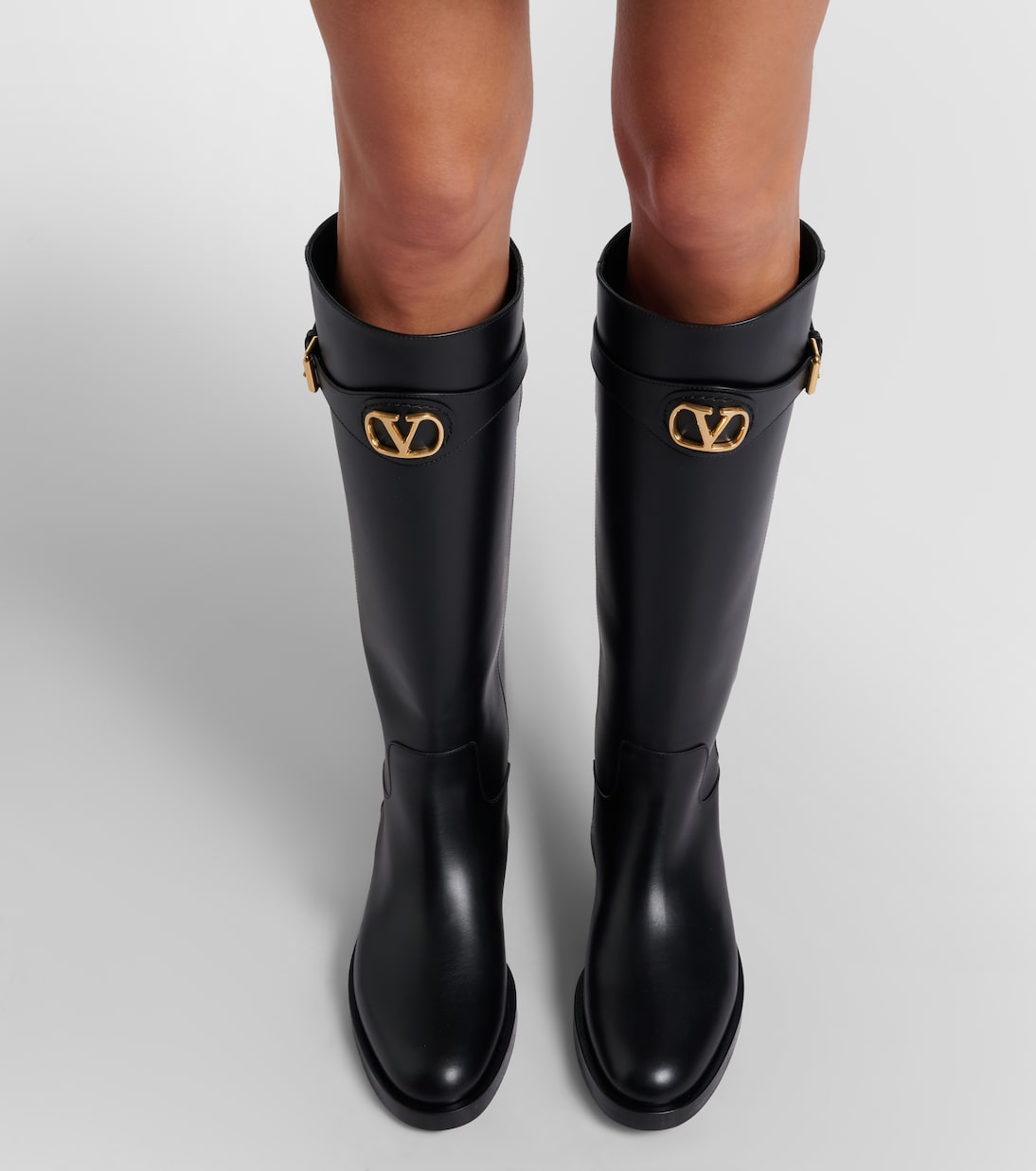 VLogo leather knee-high boots | Valentino Garavani