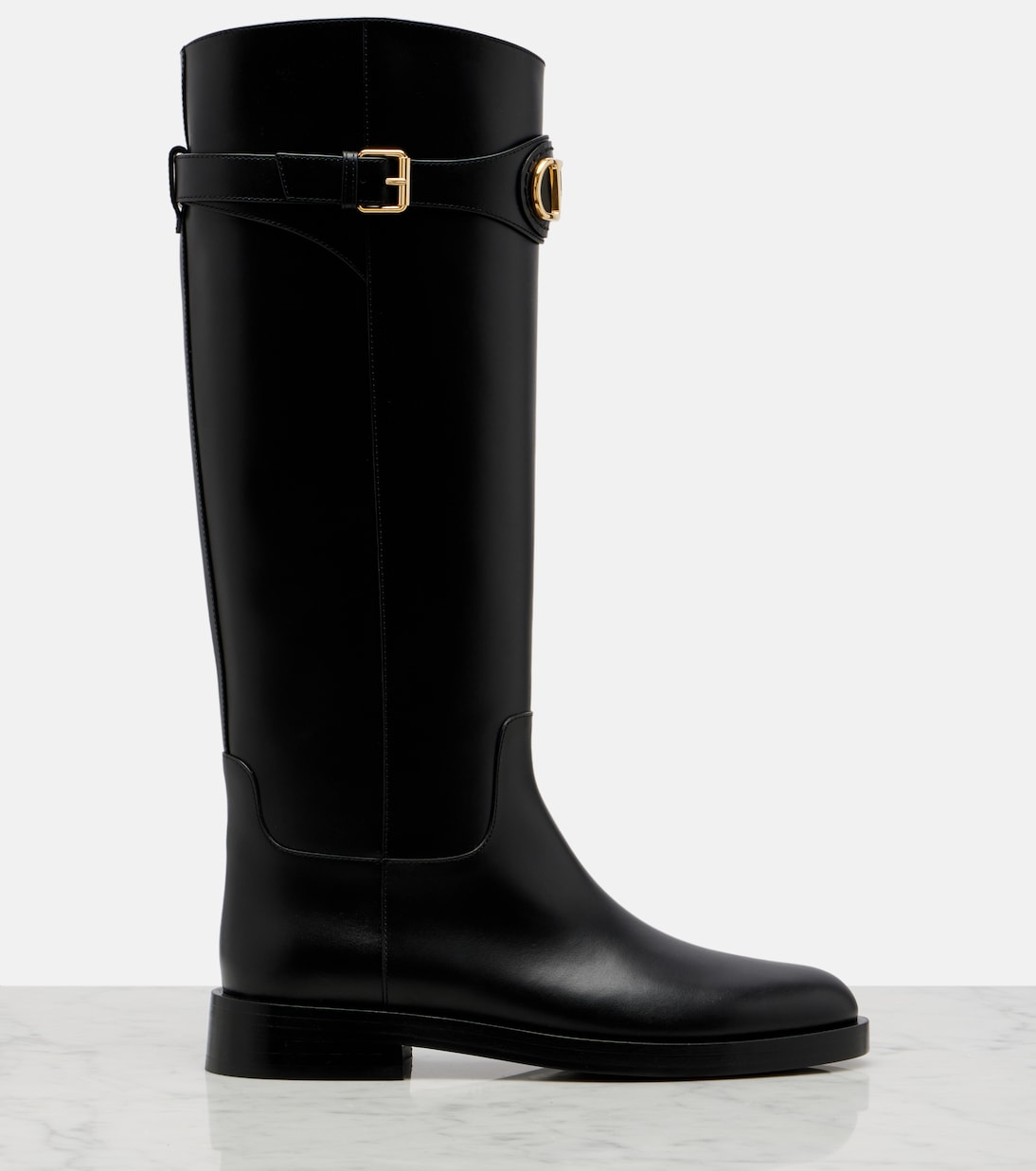 VLogo leather knee-high boots | Valentino Garavani