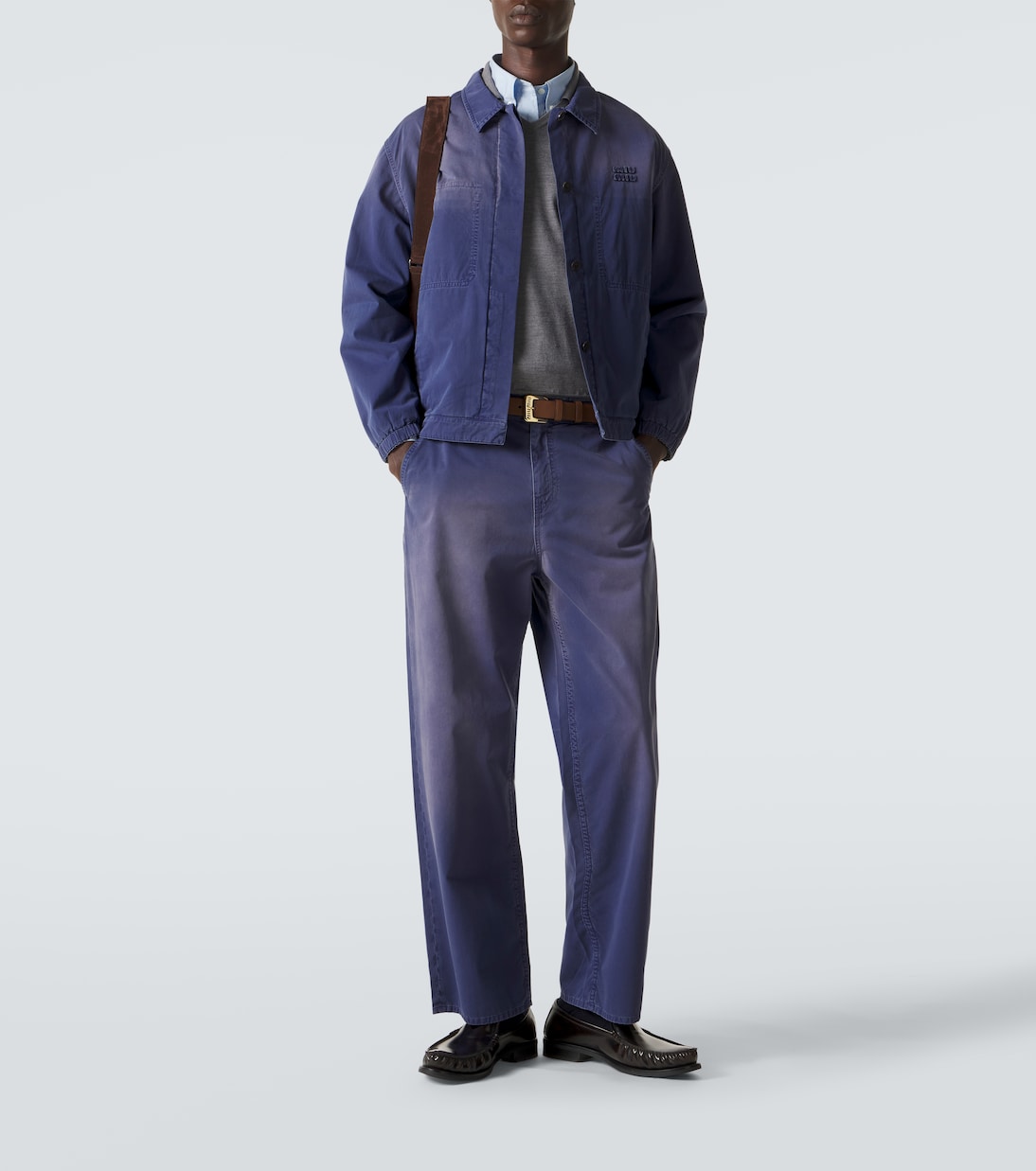 Cotton gabardine wide-leg pants | Miu Miu